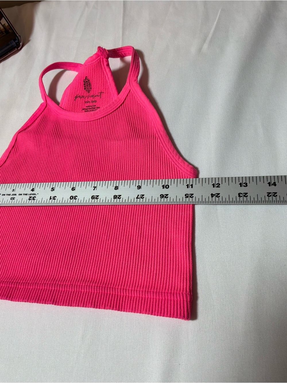 Free People Bright Pink Ribbed Racerback Tank - Picture 5 of 5